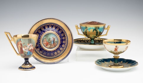 VERY FINE 19TH CENT DRESDEN AND ROYAL VIENNA PORCELAINS