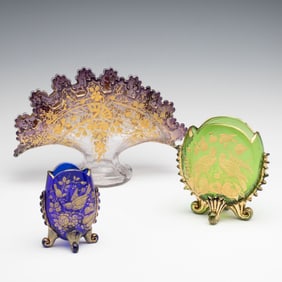 MOSER ART GLASS PILLOW AND OTHER VASES