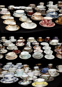 A VERY LARGE COLLECTION OF PORCELAIN CUP & SAUCER SETS