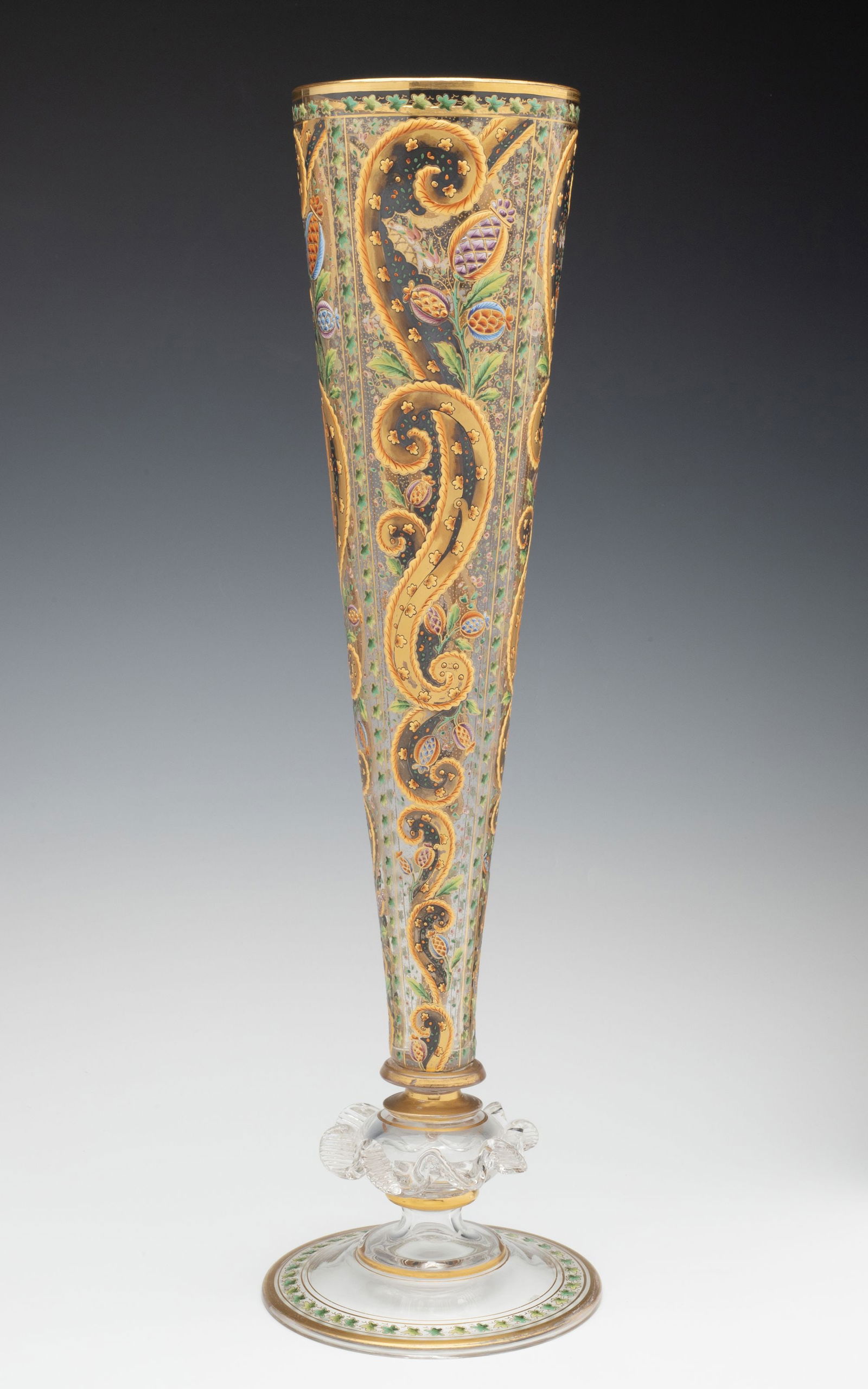 AN EXCEPTIONALLY DECORATED MOSER QUALITY 17-INCH VASE (1 of 13)