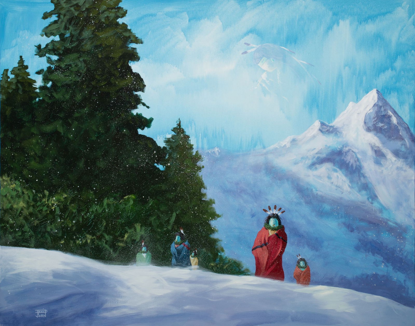 DAVID K. JOHN (BORN 1963) LARGE ACRYLIC ON CANVAS (1 of 20)