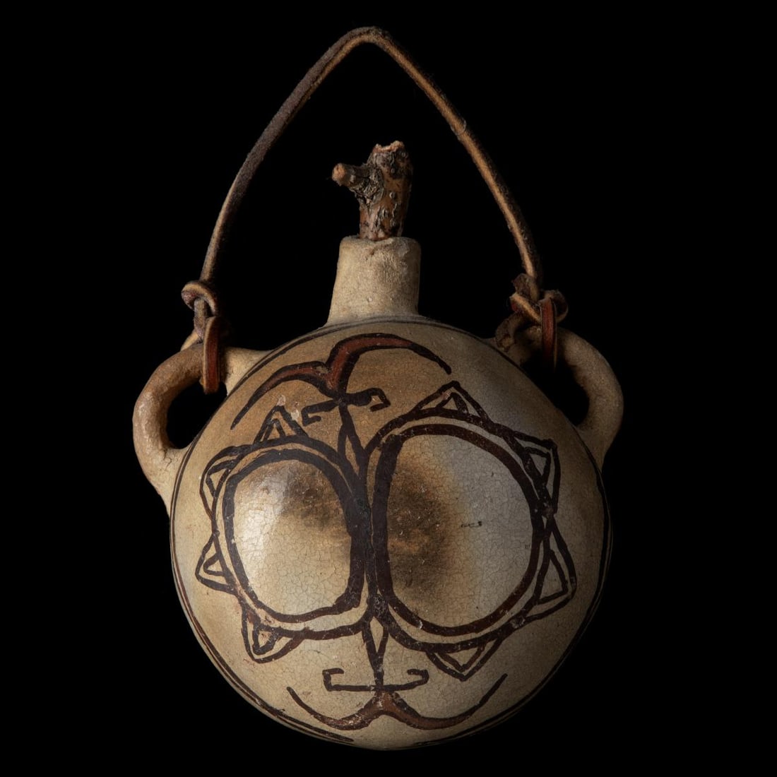 A LATE 19TH / EARLY 20TH CENTURY HOPI POTTERY CANTEEN (1 of 10)