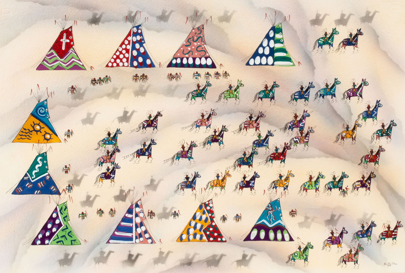 BEN NELSON (B. 1982) MIXED MEDIA ON PAPER (1 of 12)