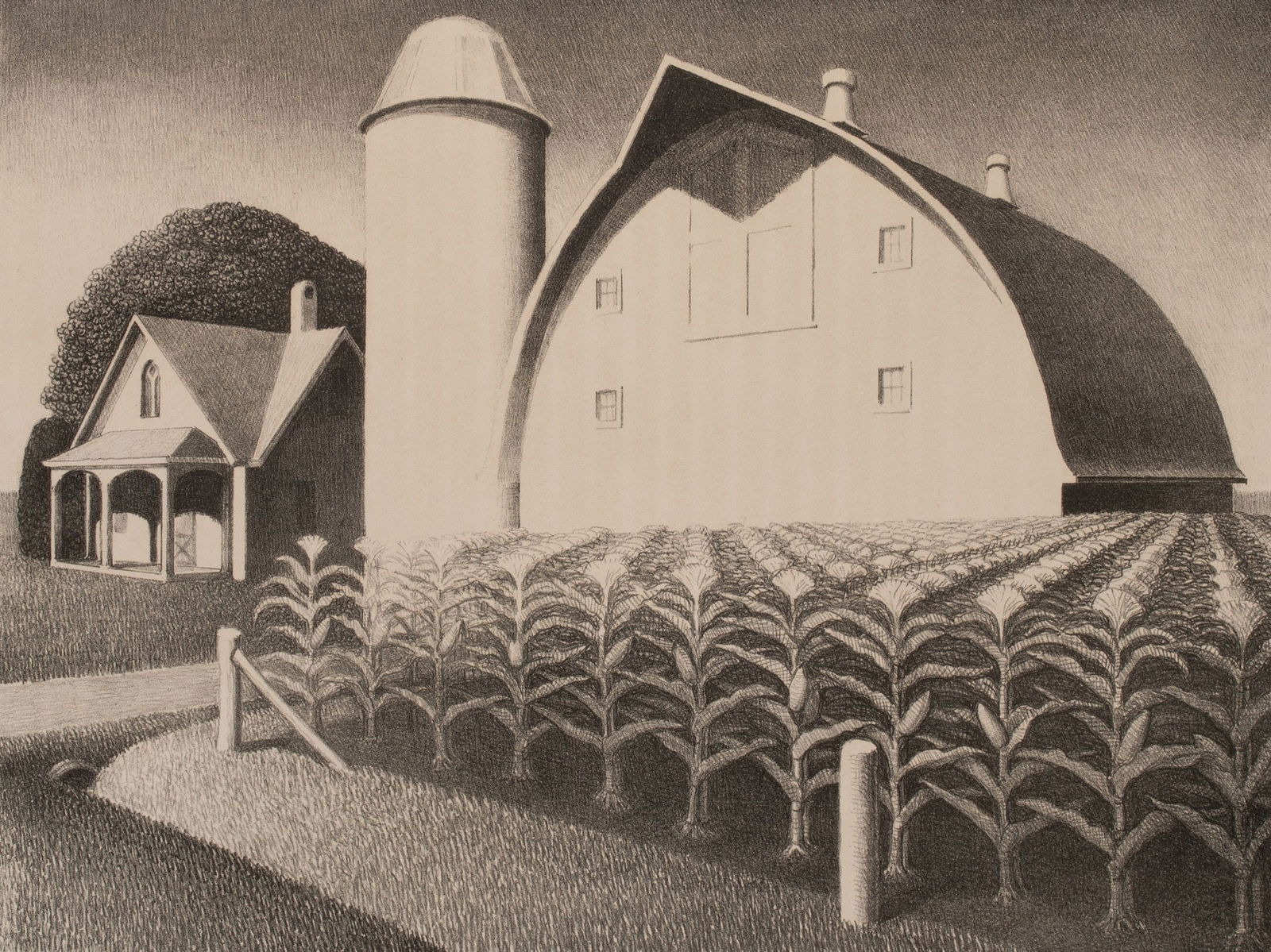 GRANT WOOD (1891-1942) PENCIL SIGNED LITHOGRAPH (1 of 15)