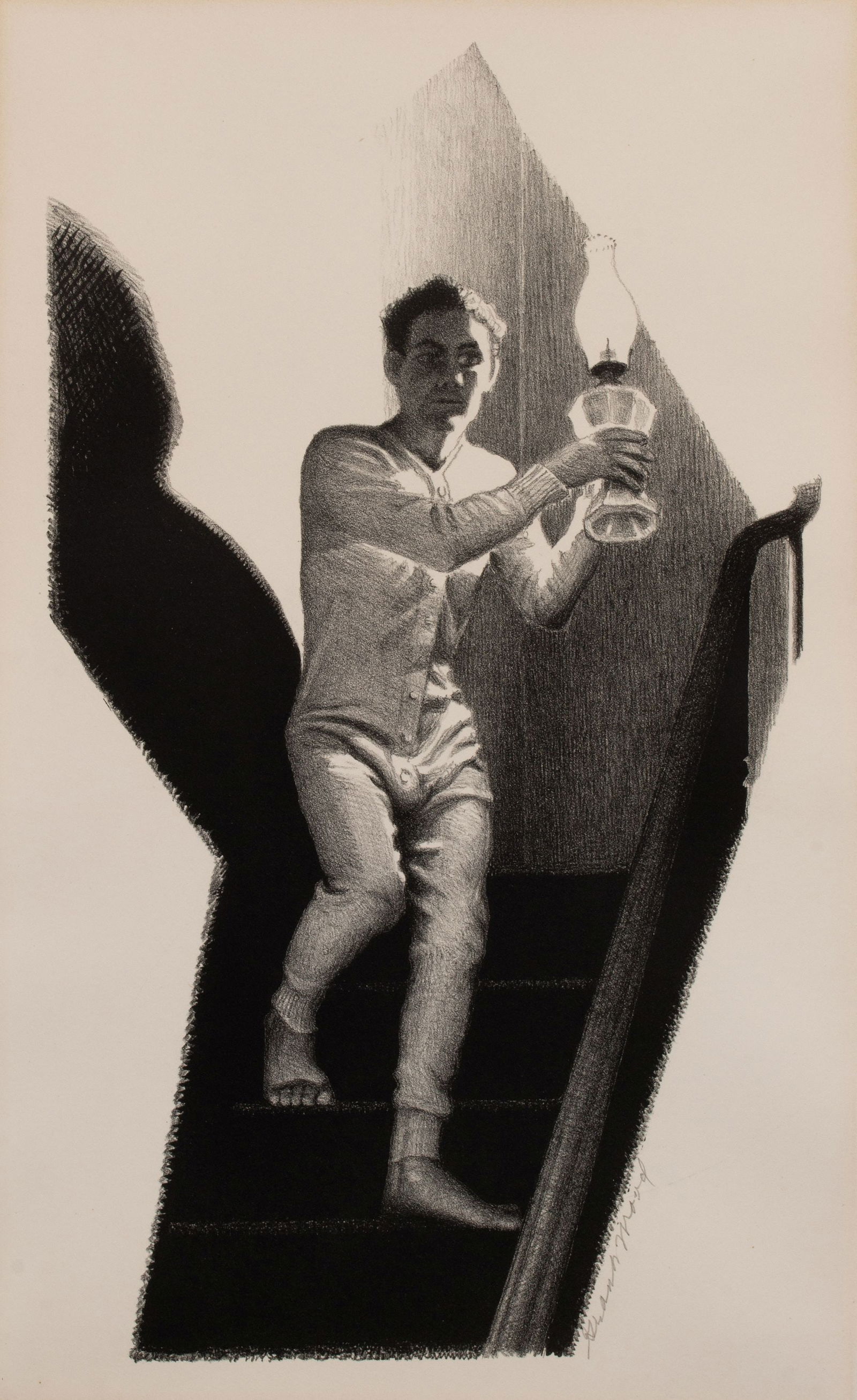 GRANT WOOD (1891-1942) PENCIL SIGNED LITHOGRAPH (1 of 14)