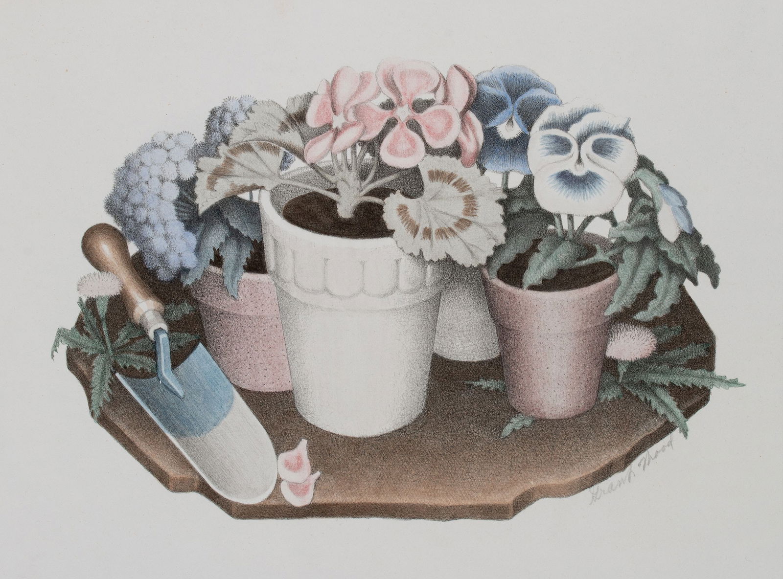 GRANT WOOD (1891-1942) PENCIL SIGNED LITHOGRAPH (1 of 10)