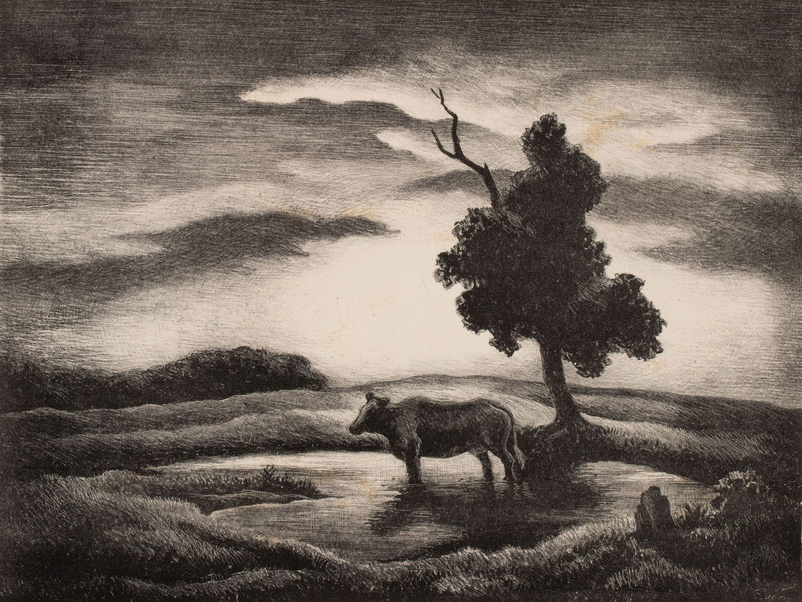 THOMAS HART BENTON (1889-1975) PENCIL SIGNED LITHOGRAPH (1 of 17)