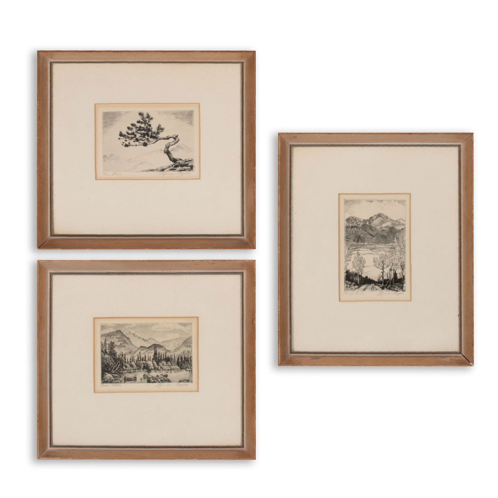 LYMAN BYXBE (1886-1980) THREE PENCIL SIGNED ETCHINGS (1 of 14)