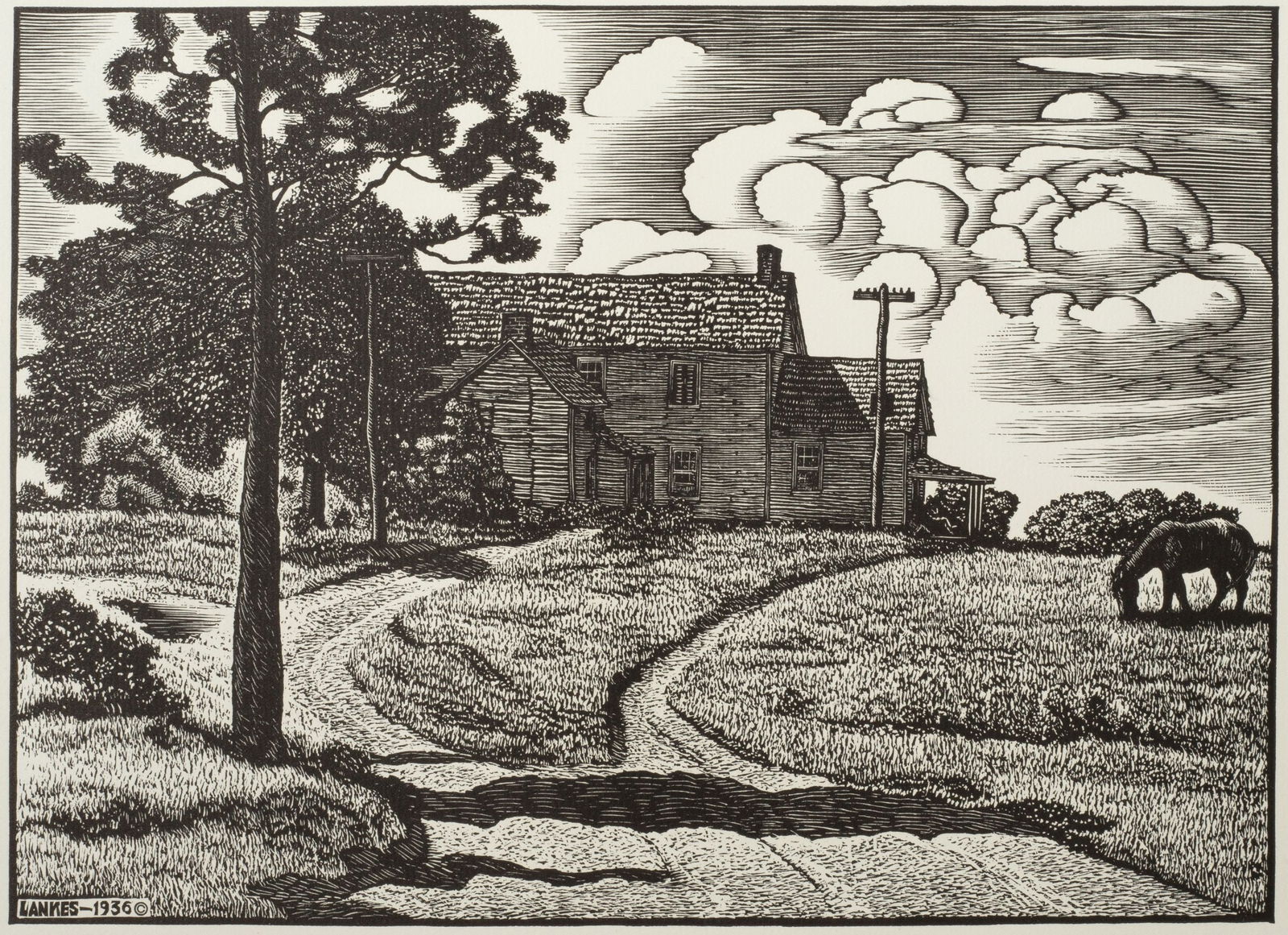 J.J. LANKES (1884-1960) WOODBLOCK PRINT (1 of 8)