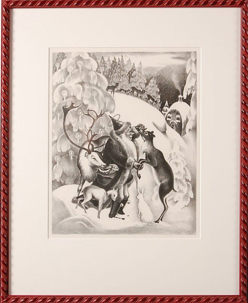 MABEL DWIGHT (1886-1955) AMERICAN ARTISTS GROUP LI: An American artists group published lithograph titled 'St. Nicholas', 1937, from an edition of 250. Measures 12.5 x 9.75 inches.