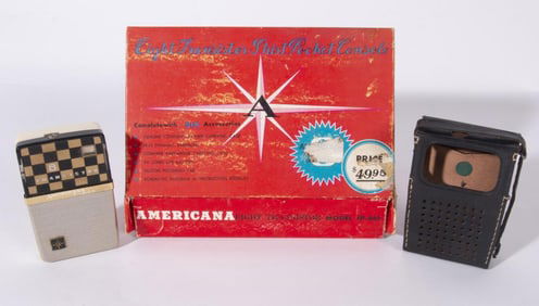 AMERICANA FP-861 TRANSISTOR RADIO WITH BOX, 1961