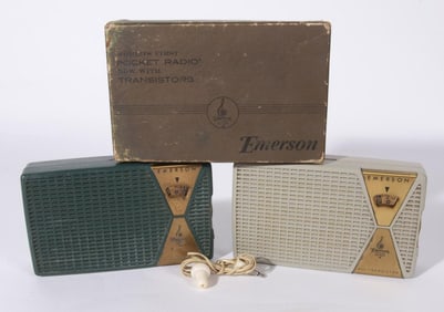 TWO EMERSON 849 TRANSISTOR RADIOS, CIRCA 1955