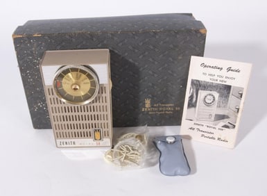 ZENITH ROYAL 50K TRANSISTOR RADIO WITH BOX, 1963
