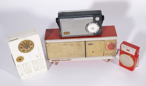 EMERSON, MOTOROLA, SONY AND GRUNDIG TRANSISTOR RADIOS