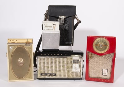ZENITH, ZEPHYR AND EMERSON TRANSISTOR RADIOS