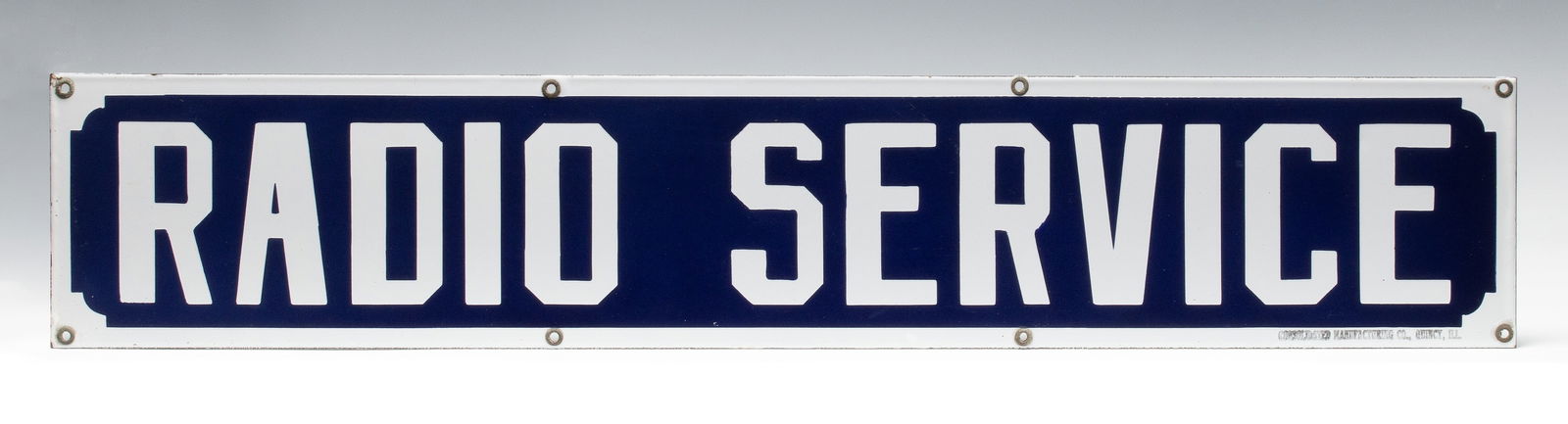 AN EARLY 20TH C 'RADIO SERVICE' PORCELAIN ENAMEL SIGN (1 of 15)