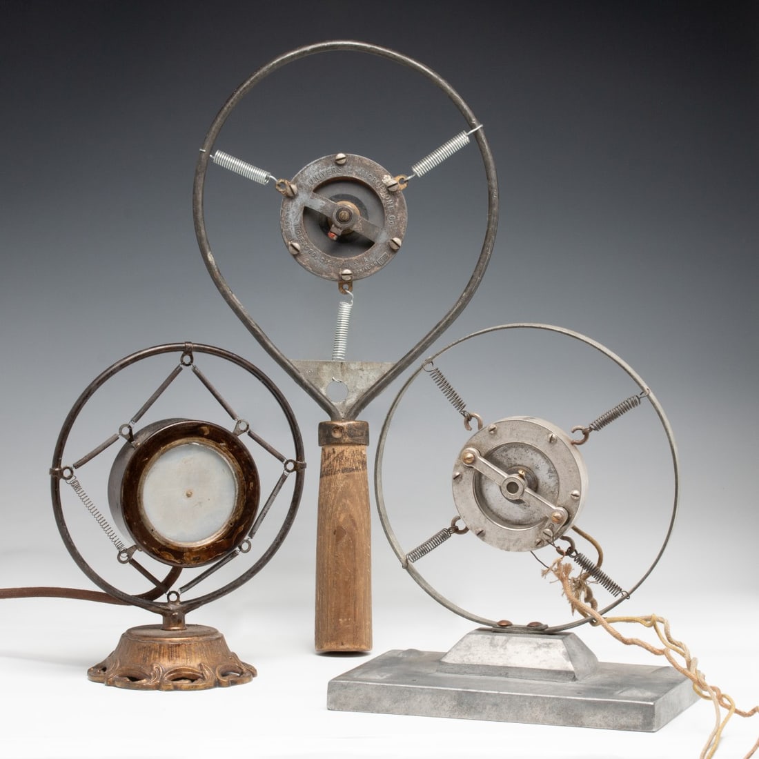 THREE EARLY 1920s SPRING AND RING MICROPHONES (1 of 16)