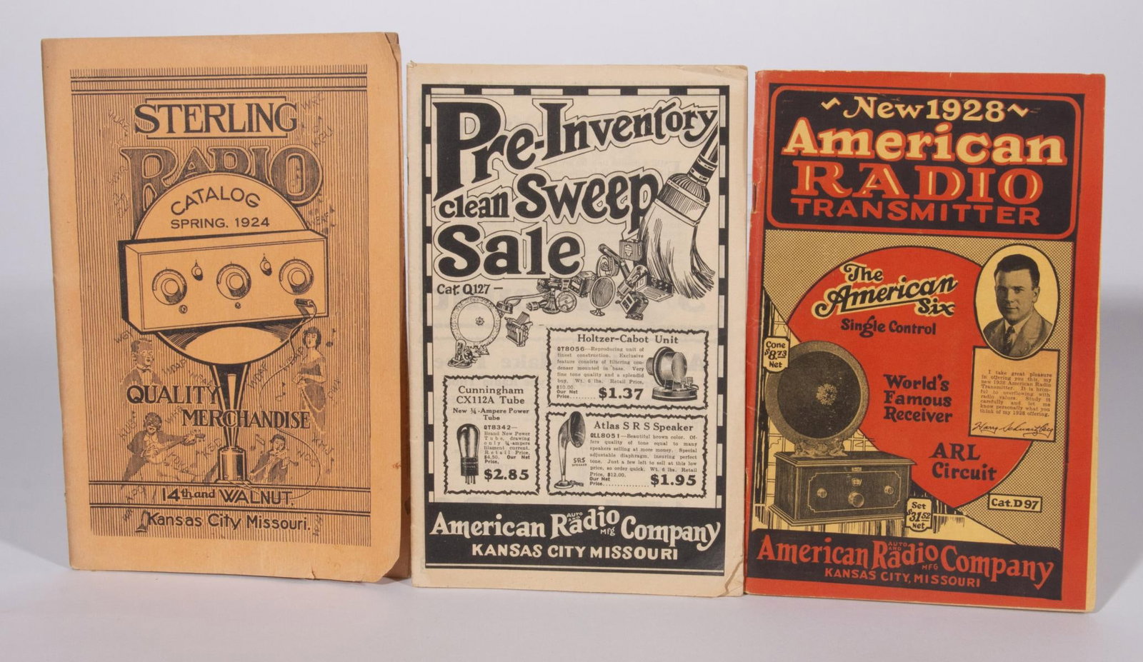 1920s KANSAS CITY RADIO APPARATUS COMPANY CATALOGS: American Radio and Sterling Radio of Kansas City, Missouri. The largest measures 9 x 6 inches. Without proof of exemption, be aware that internet sales tax applies to all Internet transactions and loc
