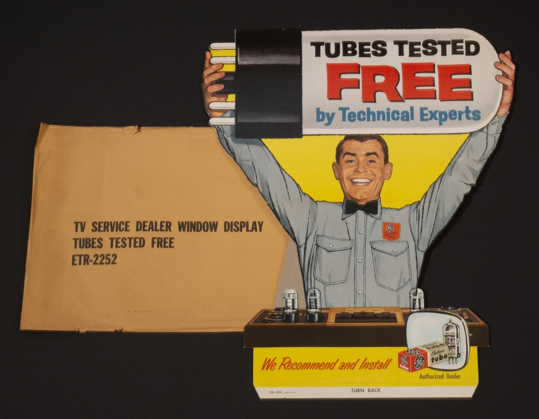 A LARGE BRIGHT MID 20TH CENT GE TUBE ADVERTISING SIGN (1 of 5)