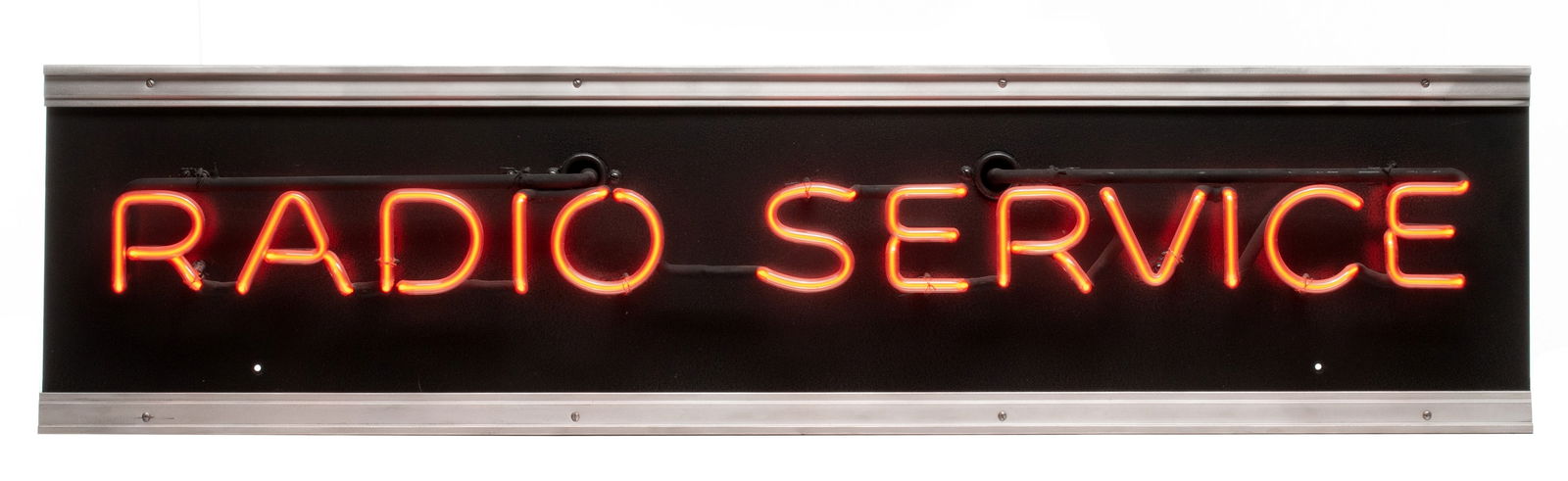 A MID 20TH CENTURY 'RADIO SERVICE' RED NEON SIGN (1 of 12)