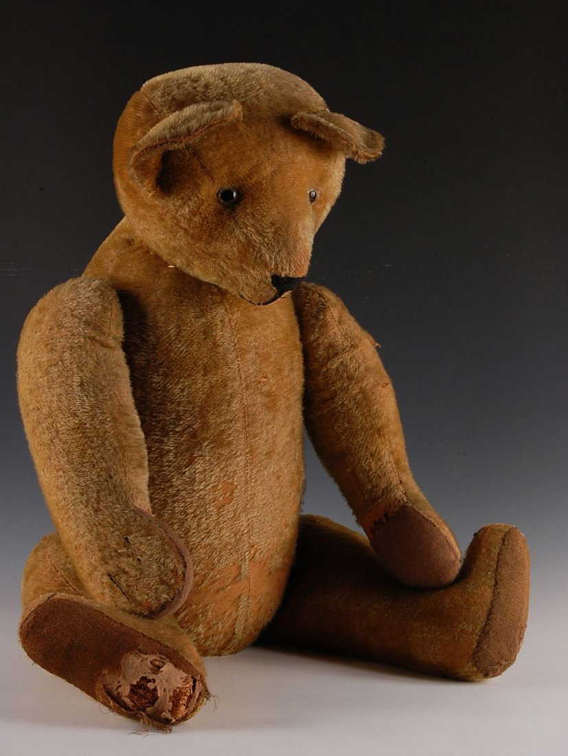 36 INCH ANTIQUE MOHAIR TEDDY BEAR W/ STEIFF BUTTON