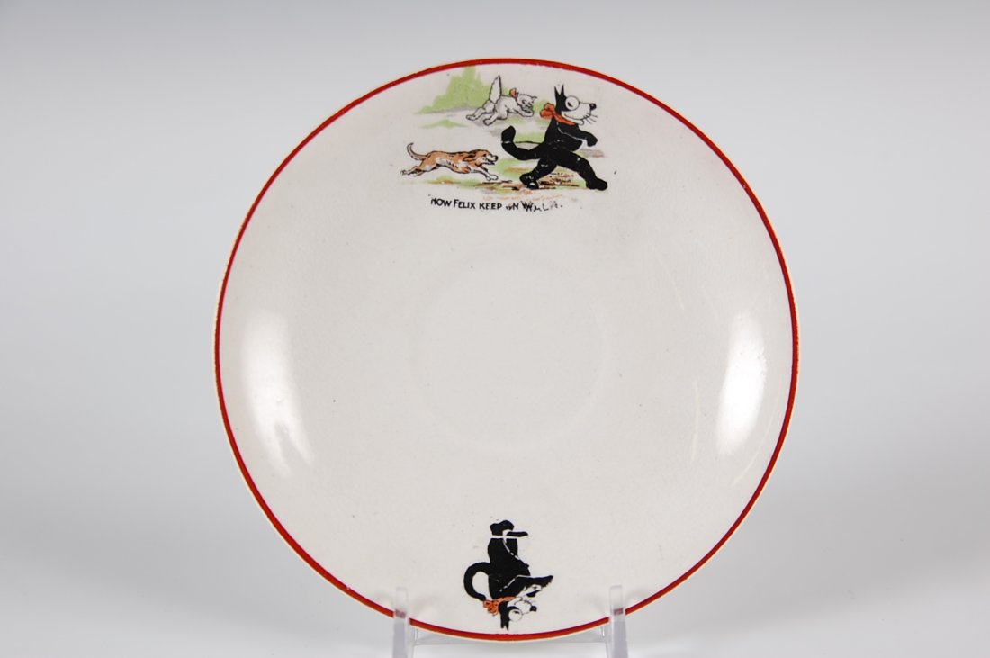 CIRCA 1920S FELIX THE CAT CHILDREN'S CHINA: Measurements from 5 to 6 1/2 inches