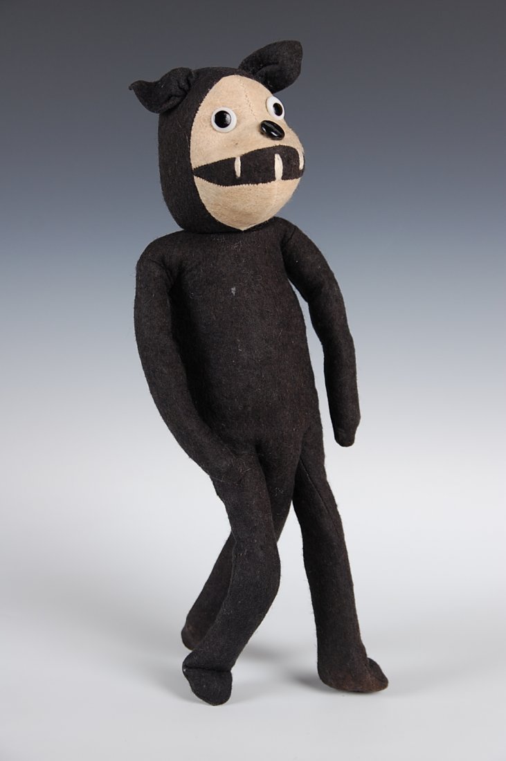 EARLY FELT BODY FELIX THE CAT CHARACTER DOLL: Measures 13.5 inches.
