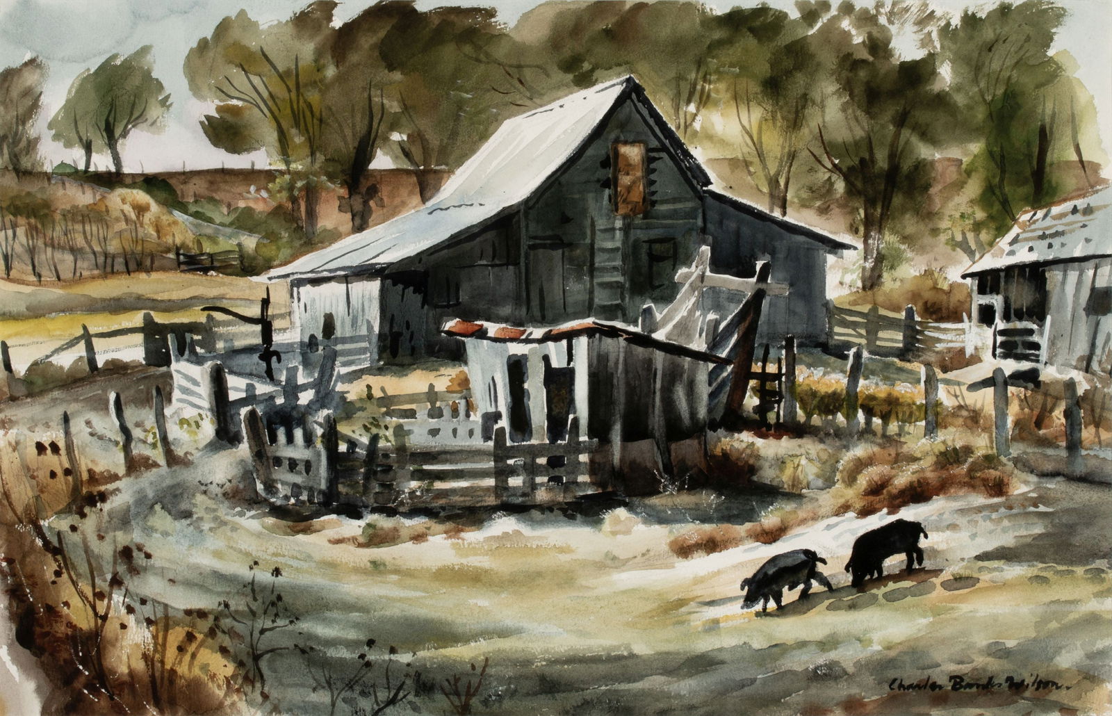 CHARLES BANKS WILSON (1918-2013) BENTON FARM WATERCOLOR (1 of 16)