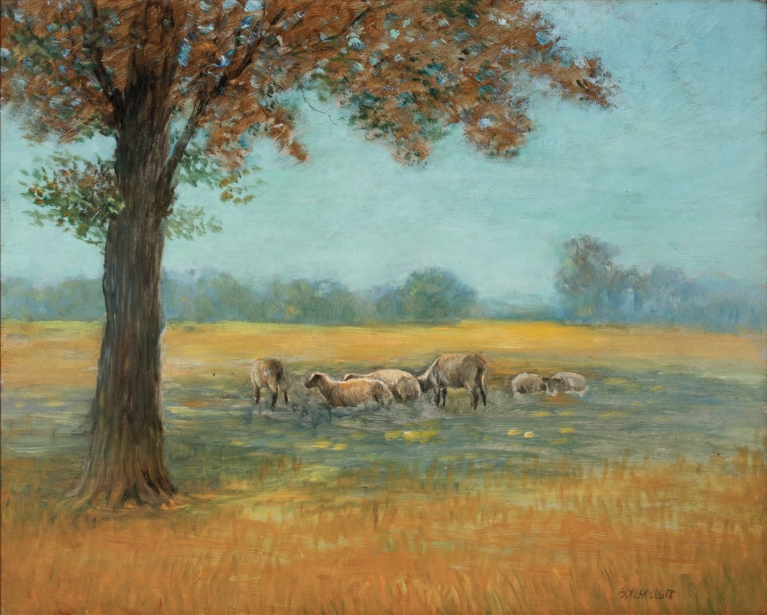 GEORGE VAN MILLETT (1864-1953) OIL ON PANEL (1 of 17)