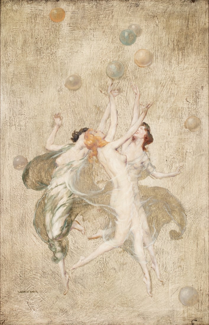 WARREN DAVIS (1865-1928) OIL ON PANEL (1 of 17)