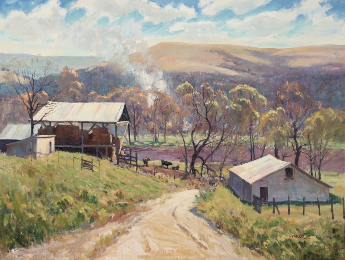 PHIL STARKE (BORN 1957) LARGE KANSAS FLINT HILLS O/C (1 of 18)