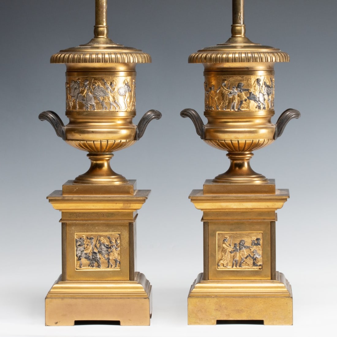 A PAIR CIRCA 1900 NEOCLASSICAL URNS NOW AS TABLE LAMPS (1 of 17)