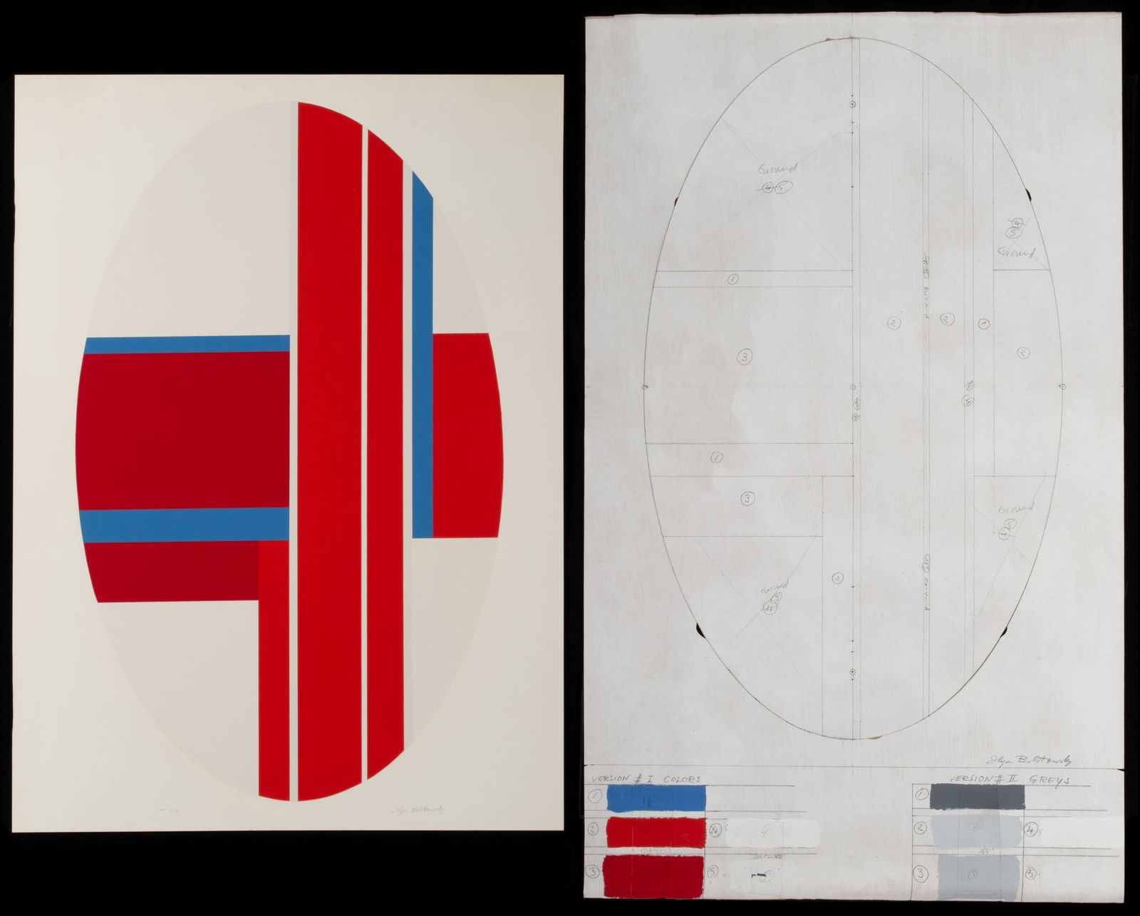 ILYA BOLOTOWSKY STUDY AND PRINTER'S PROOF (TWO WORKS) (1 of 14)