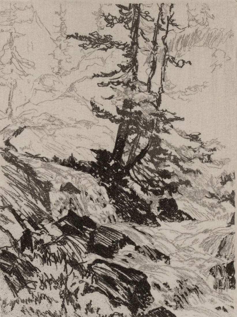 LYMAN BYXBE (1886-1980) UNUSUAL PENCIL SIGNED ETCHING (1 of 10)