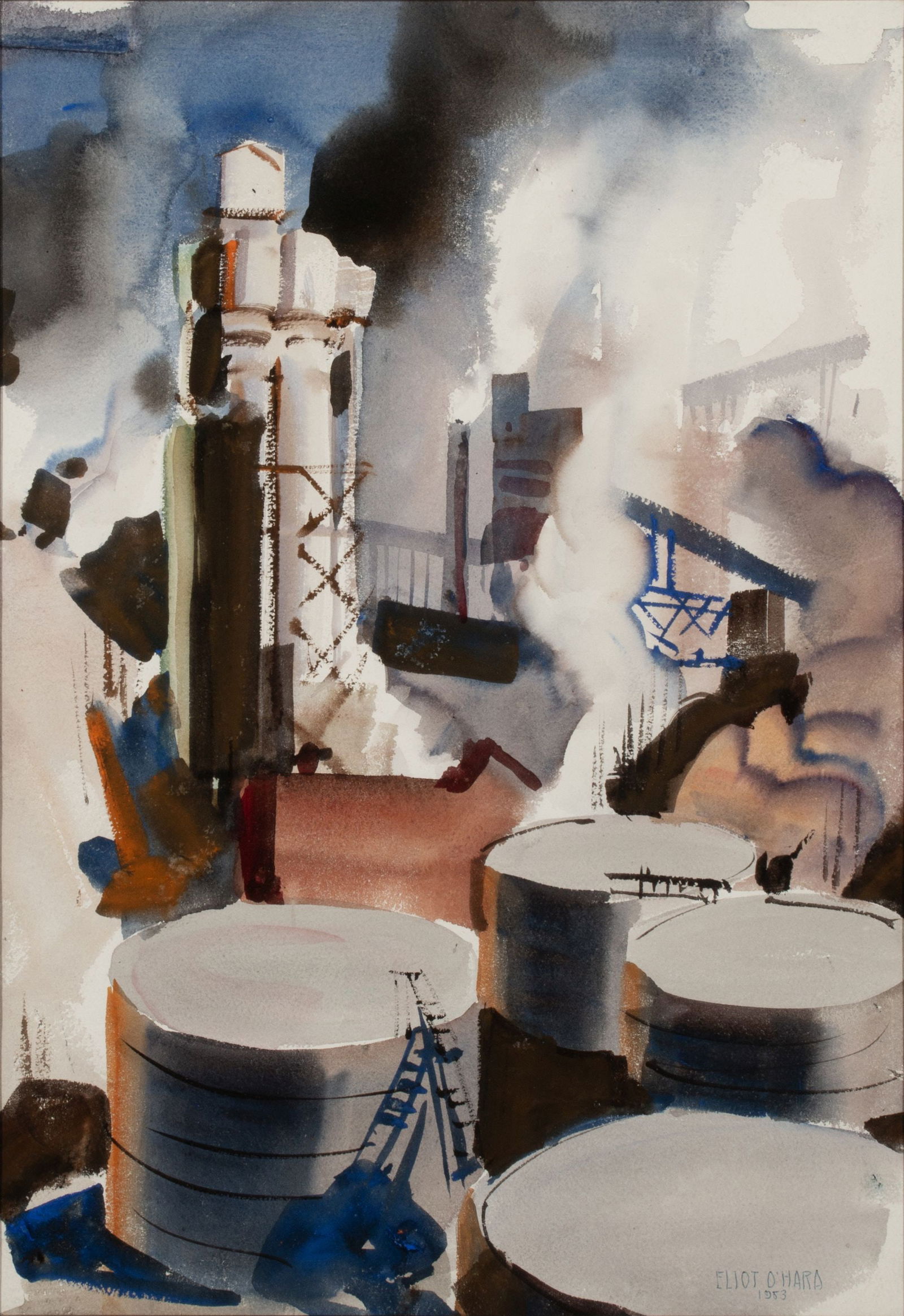 ELLIOT O'HARA (1890-1969) INDUSTRIAL COMPLEX SCENE (1 of 14)