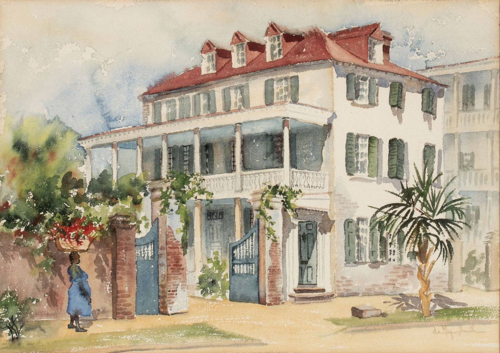 EDITH DEMAY SMITH (1908-1984) CHARLESTON WATERCOLOR (1 of 10)
