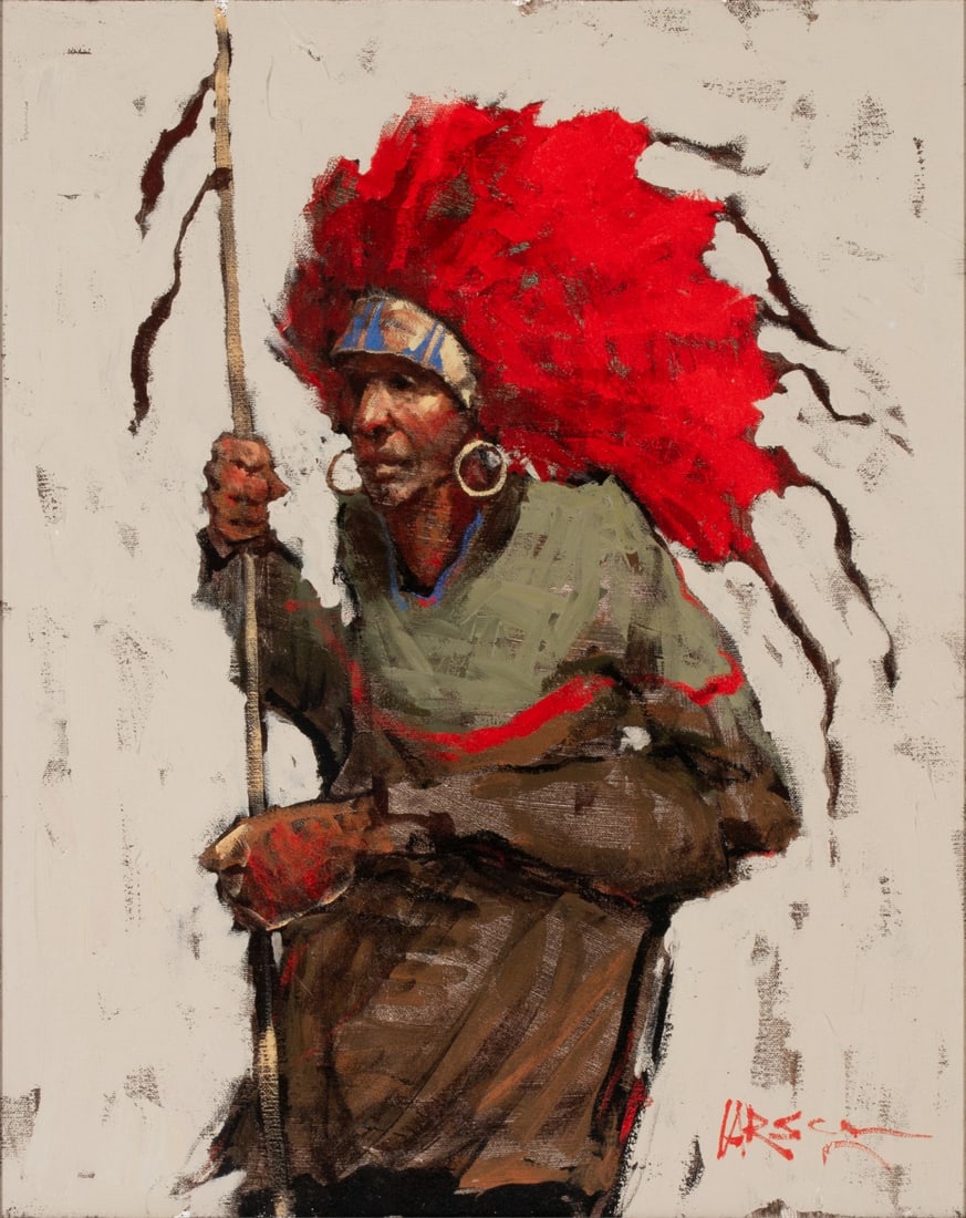 MIKE LARSEN (OKLAHOMA B. 1945) OIL ON CANVAS (1 of 15)