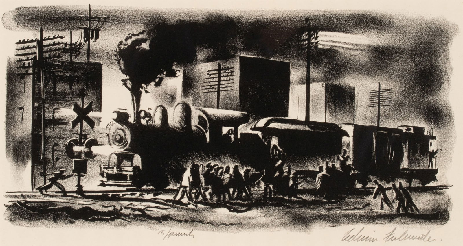 EDWIN FULWIDER (1913-2003) PENCIL SIGNED LITHOGRAPH (1 of 8)