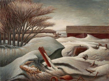 AARON GUNN PYLE (1903-1972) EGG TEMPERA ON CANVAS