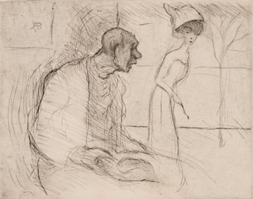 ALBERT BLOCH (1882-1961) PENCIL SIGNED DRYPOINT