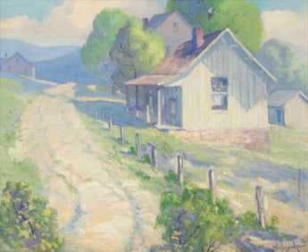 FRANK NUDERSCHER (1880-1959) OIL ON ARTIST'S BOARD