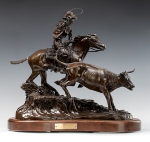 GUS SHAFER (1907-1985) WESTERN BRONZE SCULPTURE