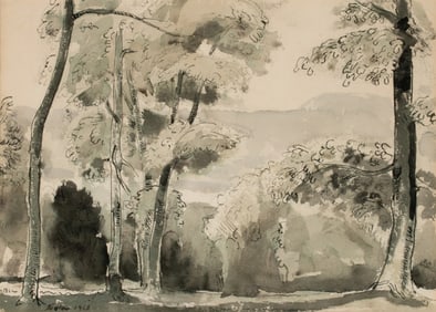 ROBERT SUDLOW 1958 WATERCOLOR AND SIGNED LITHOGRAPH