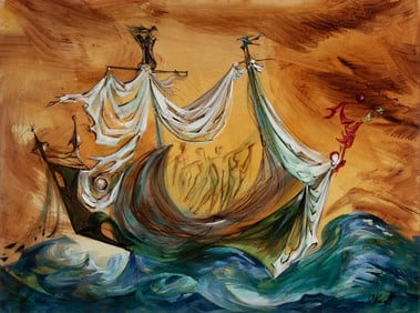 ARTHUR KRAFT (1922-1977) ACRYLIC ON PAPER OR BOARD