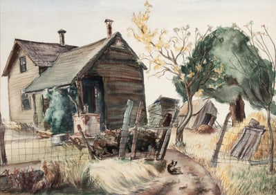 JANET TURNER (1914-1988) WATERCOLOR ON PAPER