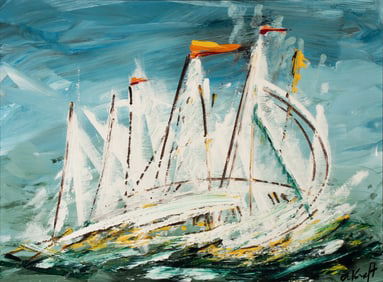 ARTHUR KRAFT (1922-1977) OIL OR ACRYLIC ON ARTIST BOARD