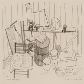DALE NICHOLS (1904-1995) 1935 GRAPHITE SKETCH ON PAPER