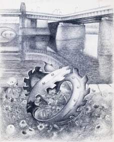 ROSS BRAUGHT(1898-1983) PEN AND INK ON PAPER