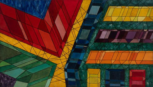 JESSE REICHEK (1916-2005) 1948 ABSTRACT OIL ON CANVAS
