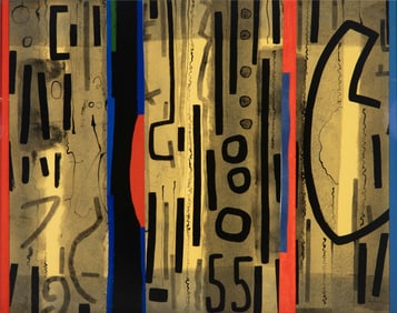 LOUIS CATUSCO (1927-1995) TAOS MODERN MIXED MEDIA, 1955